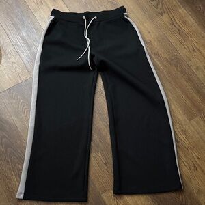 George Black and Taupe Track Pants